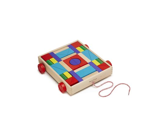 Кубики Melissa&Doug Набор деревянных блоков на тележке (MD14209)
