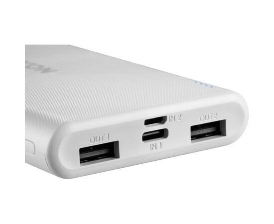 Батарея универсальная Canyon PB-106 10000mAh Input 5V/2A, Output 5V/2.1A(Max) (CNE-CPB1006W), изображение 3 Батарея универсальная Canyon PB-106 10000mAh Input 5V/2A, Output 5V/2.1A(Max) (CNE-CPB1006W), изображение 3