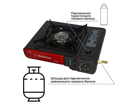 Портативная газовая плитка Happy Home BDZ-155-A Dual, изображение 2 Портативная газовая плитка Happy Home BDZ-155-A Dual, изображение 2