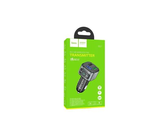 FM модулятор HOCO E67, Black, Box, изображение 7 FM модулятор HOCO E67, Black, Box, изображение 7