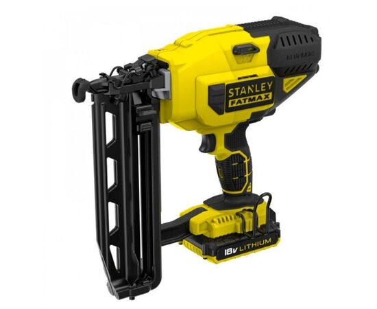 Гвоздезабиватель Stanley .FatMax, 18V, гвозди 1.6/64 мм, 2.6 кг, 2x2Ah, ЗУ, кейс (FMC792D2), изображение 2 Гвоздезабиватель Stanley .FatMax, 18V, гвозди 1.6/64 мм, 2.6 кг, 2x2Ah, ЗУ, кейс (FMC792D2), изображение 2