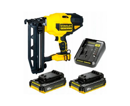 Гвоздезабиватель Stanley .FatMax, 18V, гвозди 1.6/64 мм, 2.6 кг, 2x2Ah, ЗУ, кейс (FMC792D2), изображение 3 Гвоздезабиватель Stanley .FatMax, 18V, гвозди 1.6/64 мм, 2.6 кг, 2x2Ah, ЗУ, кейс (FMC792D2), изображение 3