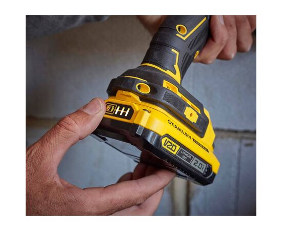 Шуруповерт Stanley эFatMax ударный, Li-lon 18В, 2.0 Ач, 80 Нм, 0-600 / 2100 об/мин, (SFMCD721D2K), изображение 8 Шуруповерт Stanley эFatMax ударный, Li-lon 18В, 2.0 Ач, 80 Нм, 0-600 / 2100 об/мин, (SFMCD721D2K), изображение 8