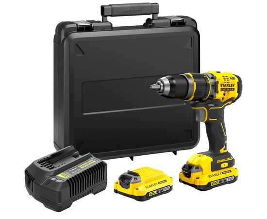 Шуруповерт Stanley FatMax ударний, Li-lon 18В, 2.0 Аг, 80 Нм, 0-600/2100 об/хв, (SFMCD721D2K)