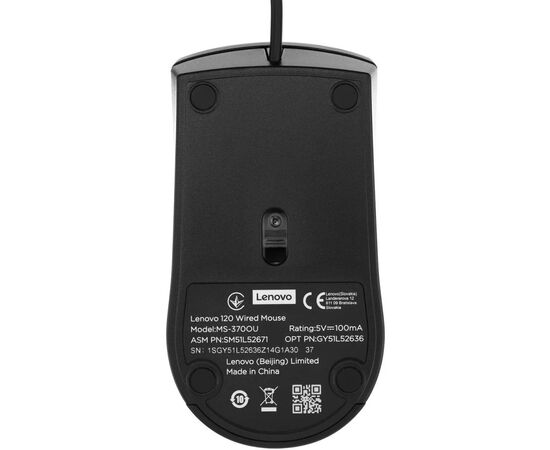 Мишка Lenovo 120 USB Black (GY51L52636), зображення 6 Мишка Lenovo 120 USB Black (GY51L52636), зображення 6
