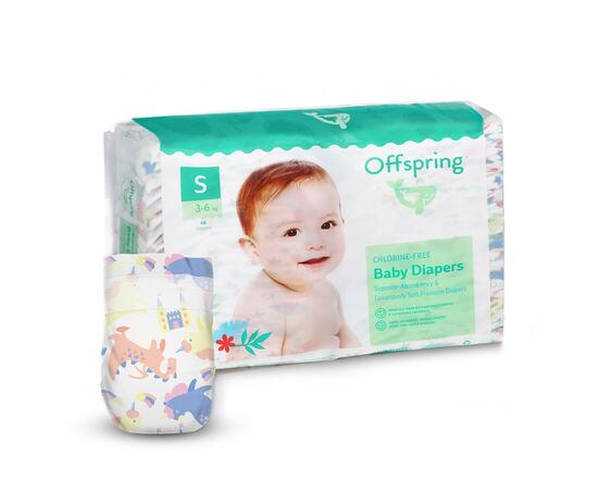 Подгузники Offspring FairyTale размер S 3-6 кг 48 шт (DP-OI-FAT-S48P-FRT)