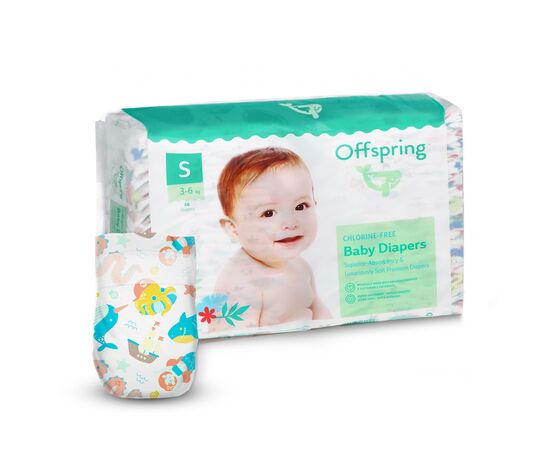 Подгузники Offspring Mystic Waters размер S 3-6 кг 48 шт (DP-OI-FAT-S48P-MSW)