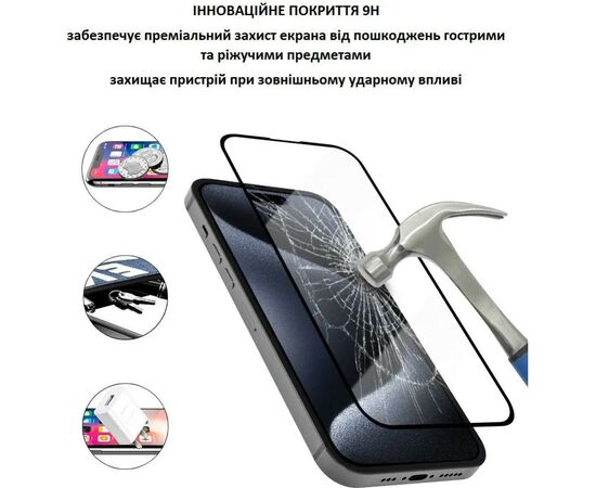 Скло захисне Lunatik Premium Tempered Glass 3D Full Cover Black for iPhone 15 Plus (1195285), зображення 4