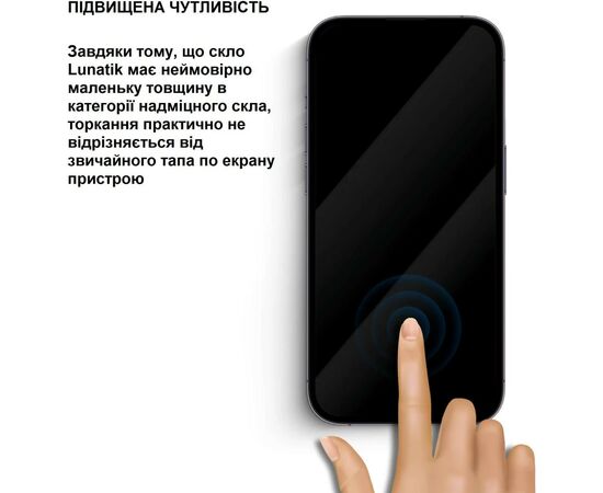 Скло захисне Lunatik Premium Tempered Glass 3D Full Cover Black for iPhone 15 Plus (1195285), зображення 7