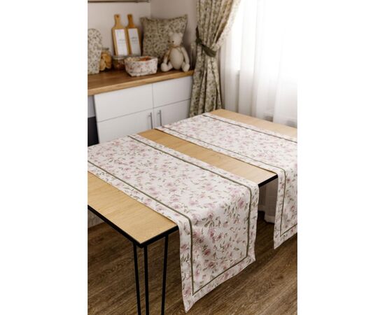 Дорожка на стол Прованс Тереза цветочки с кантом 40х140 (034454), изображение 3 Дорожка на стол Прованс Тереза цветочки с кантом 40х140 (034454), изображение 3