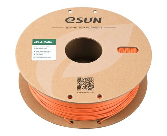 Пластик для 3D-принтера eSUN ePLA-Matte 1кг, 1.75мм, orange (EPLA-MATTE-P175T1), изображение 3 Пластик для 3D-принтера eSUN ePLA-Matte 1кг, 1.75мм, orange (EPLA-MATTE-P175T1), изображение 3