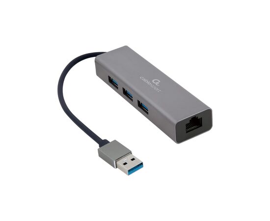 Адаптер USB-A to Gigabit Ethernet, 3 Ports USB 3.1 Gen1 Cablexpert (A-AMU3-LAN-01)