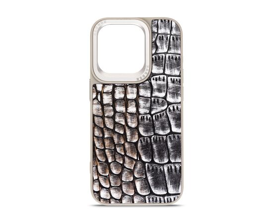 Чохол до мобільного телефона Harder Glamorous Croco Apple iPhone 15 Pro Grey Gold (ARM76762)