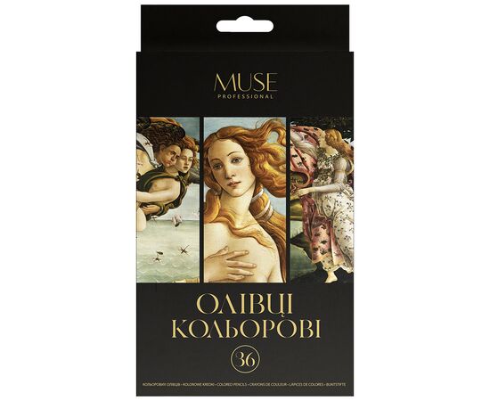 Олівці кольорові Muse Тригранні З точилкою 36 кольорів (105M-36)