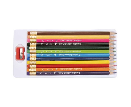 Карандаши цветные Школярик Трехгранные с точилкой и резинкой 12 цветов (312119001-UA), изображение 2 Карандаши цветные Школярик Трехгранные с точилкой и резинкой 12 цветов (312119001-UA), изображение 2