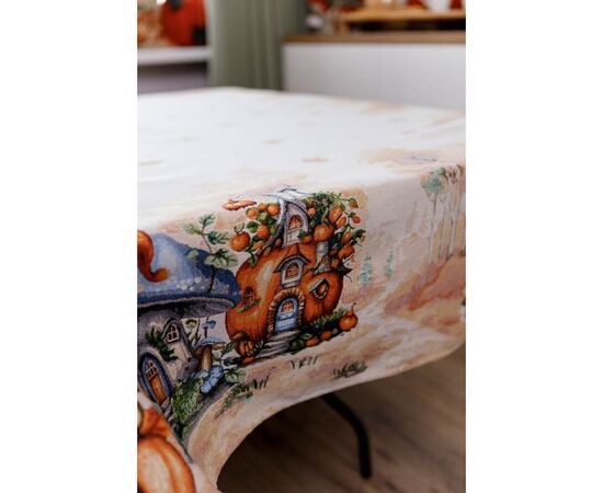 Скатерть Прованс гобеленовая Тыквенные гномы 135х220 (036243), изображение 2