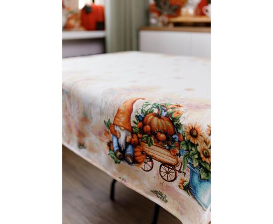 Скатерть Прованс гобеленовая Тыквенные гномы 135х300 (036248), изображение 4