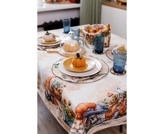 Скатертина Прованс гобеленова Гарбузові гноми 135х300 (036248)