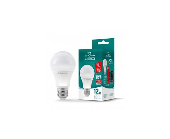 Лампочка TITANUM A60 12W E27 4100K 220V (TLA6012274), изображение 2 Лампочка TITANUM A60 12W E27 4100K 220V (TLA6012274), изображение 2