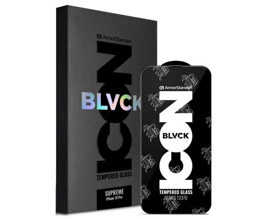 Стекло защитное Armorstandart Supreme Black Icon 3D Apple iPhone 16 Pro Black (ARM78037)