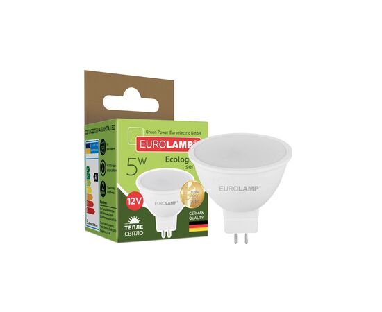 Лампочка Eurolamp LED SMD MR16 5W GU5.3 3000K 12V (LED-SMD-05533(12)(P)), изображение 2 Лампочка Eurolamp LED SMD MR16 5W GU5.3 3000K 12V (LED-SMD-05533(12)(P)), изображение 2
