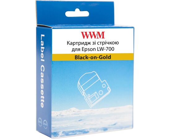 Лента для принтера этикеток WWM для Epson LW-700 24mm х 8m Black-on-Gold (WWM-SM24Z), изображение 2 Лента для принтера этикеток WWM для Epson LW-700 24mm х 8m Black-on-Gold (WWM-SM24Z), изображение 2