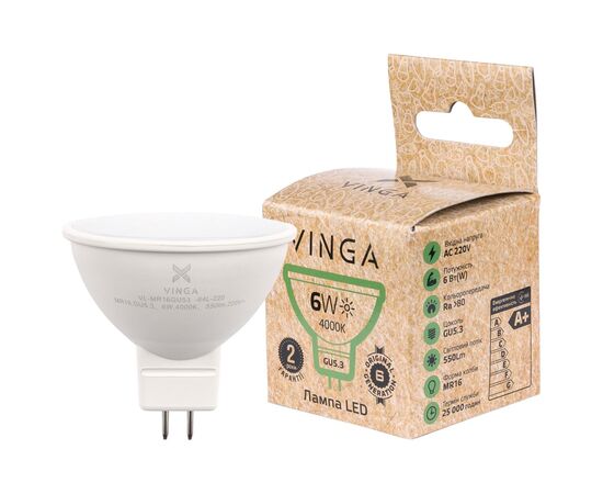 Лампочка Vinga VL-MR16GU53-64L-220, изображение 3 Лампочка Vinga VL-MR16GU53-64L-220, изображение 3