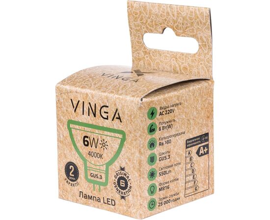 Лампочка Vinga VL-MR16GU53-64L-220, изображение 4 Лампочка Vinga VL-MR16GU53-64L-220, изображение 4