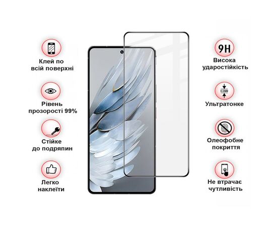 Стекло защитное BeCover Nubia Focus Pro 5G Black (711973), изображение 3