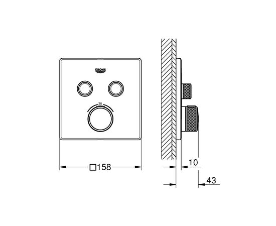 Смеситель Grohe GRT SmartControl (29124000), изображение 3 Смеситель Grohe GRT SmartControl (29124000), изображение 3