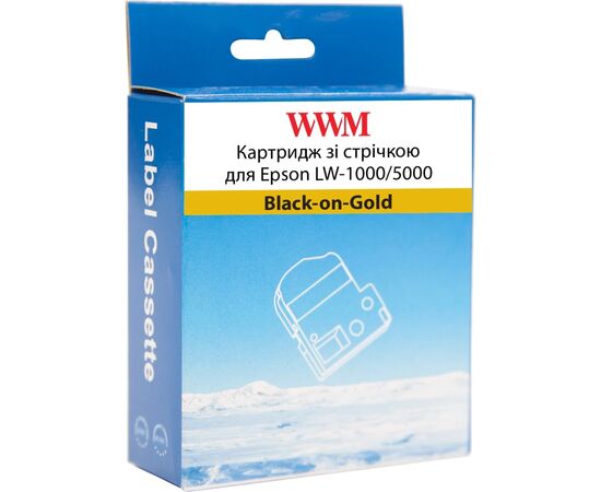 Лента для принтера этикеток WWM для Epson LW-1000/5000 36mm х 8m Black-on-Gold (WWM-SM36Z), изображение 2 Лента для принтера этикеток WWM для Epson LW-1000/5000 36mm х 8m Black-on-Gold (WWM-SM36Z), изображение 2
