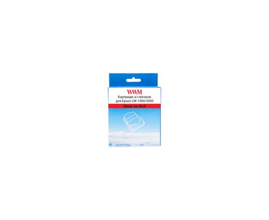 Лента для принтера этикеток WWM для Epson LW-1000/5000 36mm х 8m Black-on-Red (WWM-SC36R)