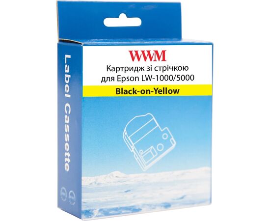 Стрічка для принтера етикеток WWM для Epson LW-1000/5000 36mm х 8m Black-on-Yellow (WWM-SC36Y), зображення 2 Стрічка для принтера етикеток WWM для Epson LW-1000/5000 36mm х 8m Black-on-Yellow (WWM-SC36Y), зображення 2