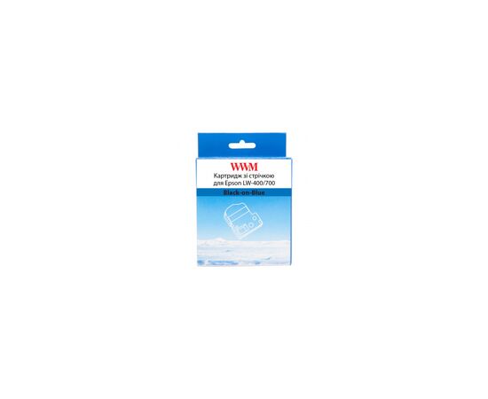 Лента для принтера этикеток WWM для Epson LW-400/700 12mm х 8m Black-on-Blue (WWM-SC12B)