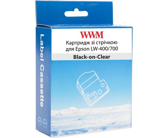 Стрічка для принтера етикеток WWM для Epson LW-400/700 18mm х 8m Black-on-Clear (WWM-ST18K), зображення 2 Стрічка для принтера етикеток WWM для Epson LW-400/700 18mm х 8m Black-on-Clear (WWM-ST18K), зображення 2