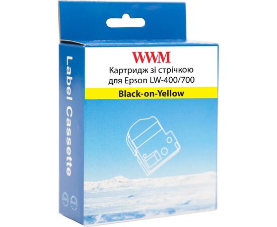 Лента для принтера этикеток WWM для Epson LW-400/700 18mm х 8m Black-on-Yellow (WWM-SC18Y), изображение 2 Лента для принтера этикеток WWM для Epson LW-400/700 18mm х 8m Black-on-Yellow (WWM-SC18Y), изображение 2