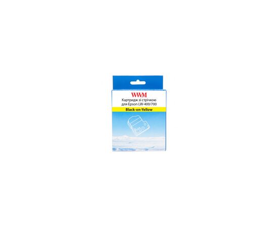 Стрічка для принтера етикеток WWM для Epson LW-400/700 18mm х 8m Black-on-Yellow (WWM-SC18Y)