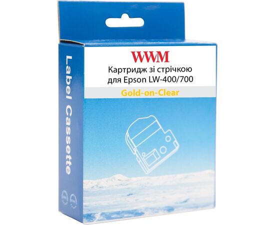 Стрічка для принтера етикеток WWM для Epson LW-400/700 18mm х 8m Gold-on-Clear (WWM-ST18Z), зображення 2 Стрічка для принтера етикеток WWM для Epson LW-400/700 18mm х 8m Gold-on-Clear (WWM-ST18Z), зображення 2