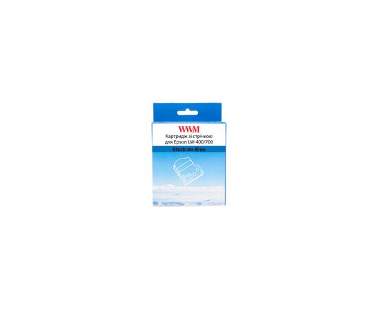 Лента для принтера этикеток WWM для Epson LW-400/700 6mm х 8m Black-on-Blue (WWM-SC6B)
