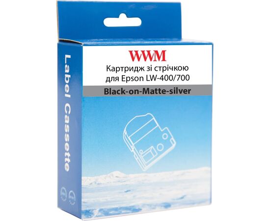 Стрічка для принтера етикеток WWM для Epson LW-400/700 6mm х 8m Black-on-Matte-silver (WWM-SM6X), зображення 2 Стрічка для принтера етикеток WWM для Epson LW-400/700 6mm х 8m Black-on-Matte-silver (WWM-SM6X), зображення 2
