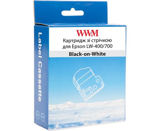 Лента для принтера этикеток WWM для Epson LW-400/700 6mm х 8m Black-on-White (WWM-SS6K), изображение 2 Лента для принтера этикеток WWM для Epson LW-400/700 6mm х 8m Black-on-White (WWM-SS6K), изображение 2