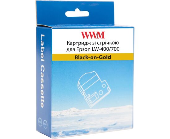 Лента для принтера этикеток WWM для Epson LW-400/700 9mm х 8m Black-on-Gold (WWM-SM9Z), изображение 2