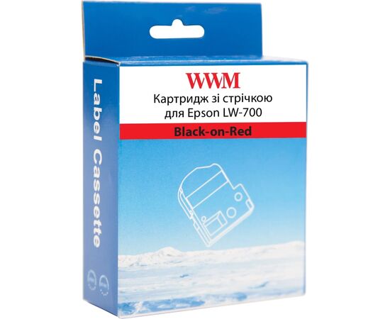 Лента для принтера этикеток WWM для Epson LW-700 24mm х 8m Black-on-Red (WWM-SC24R), изображение 2 Лента для принтера этикеток WWM для Epson LW-700 24mm х 8m Black-on-Red (WWM-SC24R), изображение 2