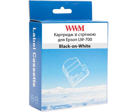 Лента для принтера этикеток WWM для Epson LW-700 24mm х 8m Black-on-White (WWM-SS24K), изображение 2 Лента для принтера этикеток WWM для Epson LW-700 24mm х 8m Black-on-White (WWM-SS24K), изображение 2