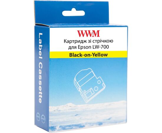 Лента для принтера этикеток WWM для Epson LW-700 24mm х 8m Black-on-Yellow (WWM-SC24Y), изображение 2 Лента для принтера этикеток WWM для Epson LW-700 24mm х 8m Black-on-Yellow (WWM-SC24Y), изображение 2