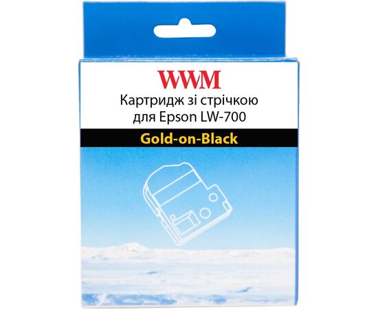 Лента для принтера этикеток WWM для Epson LW-700 24mm х 8m Gold-on-Black (WWM-SC24KZ)