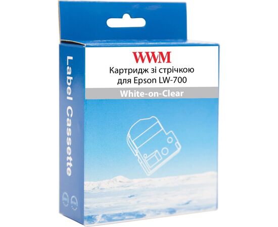 Стрічка для принтера етикеток WWM для Epson LW-700 24mm х 8m White-on-Clear (WWM-ST24S), зображення 2 Стрічка для принтера етикеток WWM для Epson LW-700 24mm х 8m White-on-Clear (WWM-ST24S), зображення 2