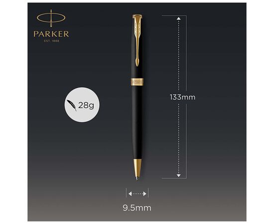 Ручка шариковая Parker SONNET 17 Matte Black Lacquer GT BP (84 832), изображение 4 Ручка шариковая Parker SONNET 17 Matte Black Lacquer GT BP (84 832), изображение 4
