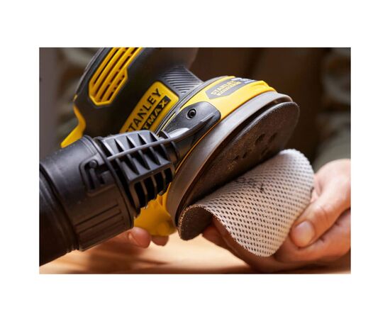 Шлифовальная машина Stanley эксцентриковая аккумуляторная FatMax, безщеточная,Li-Ion 18В,2Ah, 125 мм, 12000 об/мин (SFMCW220D1S), изображение 12