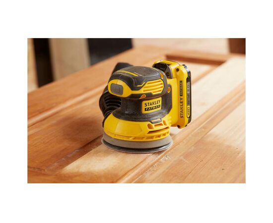Шлифовальная машина Stanley эксцентриковая аккумуляторная FatMax, безщеточная,Li-Ion 18В,2Ah, 125 мм, 12000 об/мин (SFMCW220D1S), изображение 2